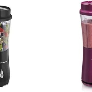 Hamilton Beach Liquidificador pessoal para shakes e smoothies com copo de viagem de 400 ml e tampa, preto (51101A e liquidificador pessoal para shakes e smoothies, com copo de viagem e tampa de 400 ml