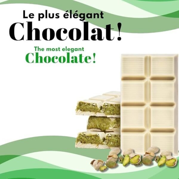 REALMIX Dubai Chocolate Directly from Dubai UAE | Authentic Dubai Milk Chocolate with Pistachios and Kunafa Filling | Made in Dubai U.A.E. | (Mini, White Chocolate) - Imagem 4