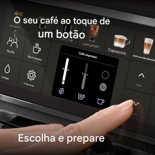 Máquina de café expresso Philips Série 4400 totalmente automática – 12 cafés quentes e gelados, sistema de leite LatteGo rápido de limpar, SilentBrew, QuickStart, moedor de cerâmica, cromo preto - Imagem 3