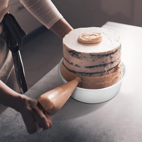 12 Peças set Alumínio Round Cake Pans Bakeware Sets com 4 polegadas, 6 polegadas, 8 polegadas, 9 polegadas, 10 polegadas Panelas de bolo para assar bolos de aniversário de casamento, prata - Imagem 6