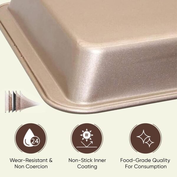Good Dee's Forma de brownie com divisórias, conjuntos de assadeiras antiaderentes, bandeja de assadeira de aço carbono com alças para assar no forno, 18 moldes quadrados pré-cortados para brownies (30 - Imagem 6