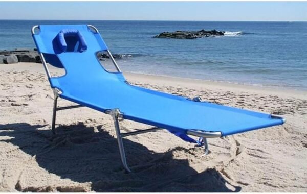 Ostrich Cadeira de praia Chaise Lounge para adultos com orifício para o rosto - Versátil, espreguiçadeira dobrável para piscina externa, banhos de sol e leitura no estômago - Cadeira de luxo dobrável - Imagem 3