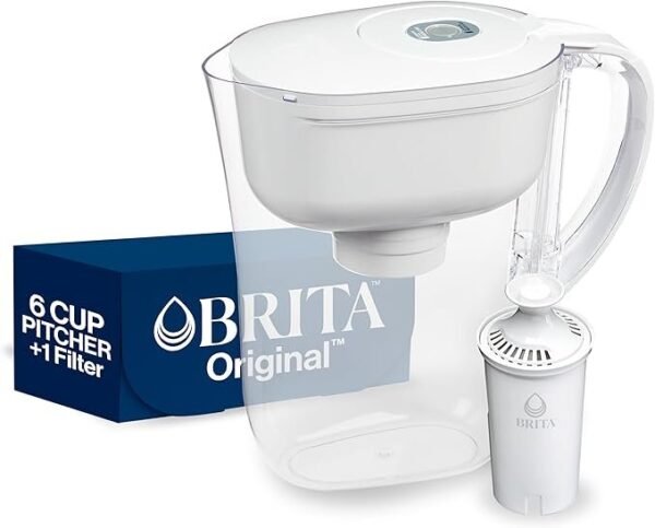 Brita Jarro de filtro de água Metro com indicador de mudança SmartLight, livre de BPA, substitui 1.800 garrafas de água de plástico por ano, dura dois meses, inclui 1 filtro, pequeno