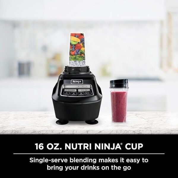 Ninja Liquidificador, Mega Kitchen System, 1500W, 4 funções para smoothies, processamento, massa, bebidas e mais, com 72 jarras, 64 tigelas de processador, 2 copos Nutri + tampas, preto, BL770 - Imagem 4