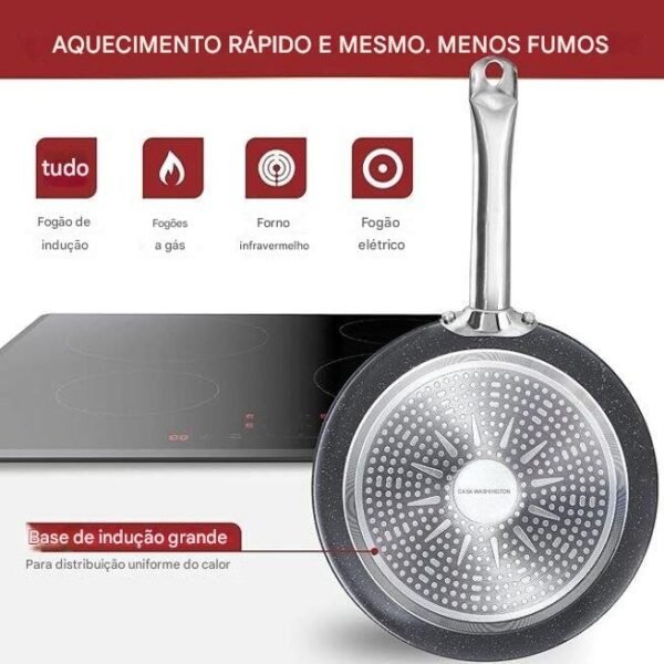 Home Hero Conjunto de panelas e frigideiras antiaderentes – Conjunto de panelas de cozinha compatíveis com indução + conjuntos de utensílios de cozinha – antiaderente, sem PFOA, seguro para forno - Imagem 3