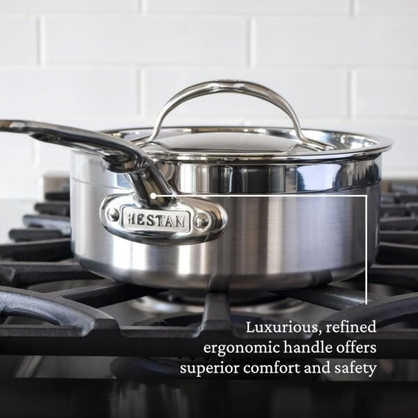 Hestan - Coleção ProBond - Conjunto profissional de panelas antiaderentes TITUM de aço inoxidável, compatível com placa de indução, feito sem PFOAs (10 peças) - Imagem 11