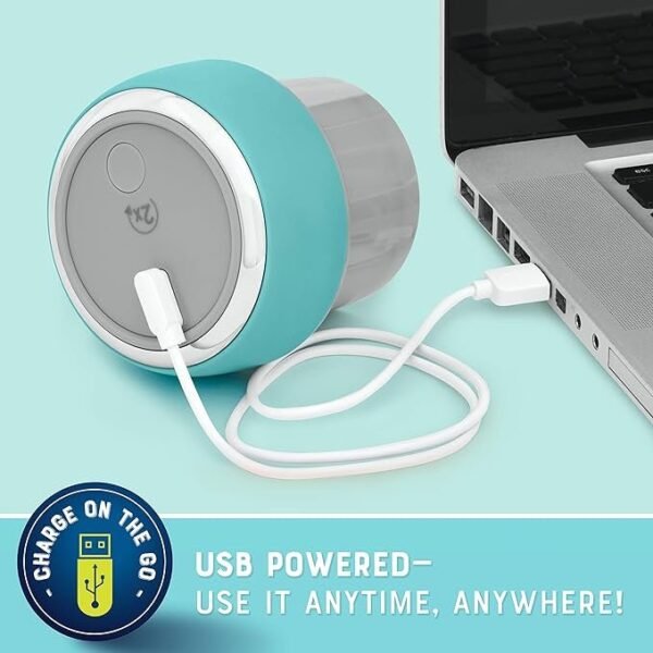 Oster Misturador portátil ativo com tampa de bebida, liquidificador pessoal carregador USB, azul-petróleo - Imagem 2