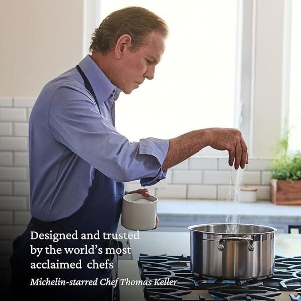 Hestan - Coleção ProBond - Conjunto profissional de panelas antiaderentes TITUM de aço inoxidável, compatível com placa de indução, feito sem PFOAs (10 peças) - Imagem 6