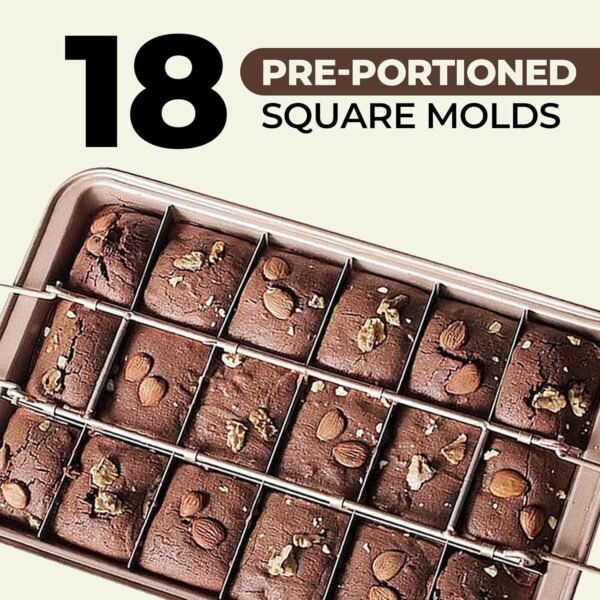 Good Dee's Forma de brownie com divisórias, conjuntos de assadeiras antiaderentes, bandeja de assadeira de aço carbono com alças para assar no forno, 18 moldes quadrados pré-cortados para brownies (30 - Imagem 7