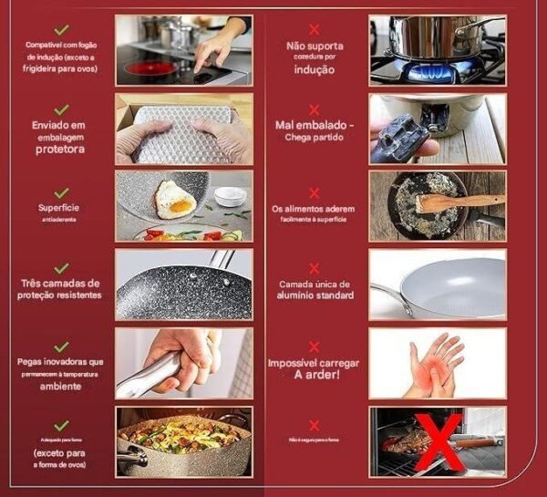 Home Hero Conjunto de panelas e frigideiras antiaderentes – Conjunto de panelas de cozinha compatíveis com indução + conjuntos de utensílios de cozinha – antiaderente, sem PFOA, seguro para forno - Imagem 7
