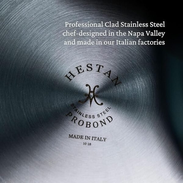 Hestan - Coleção ProBond - Conjunto profissional de panelas antiaderentes TITUM de aço inoxidável, compatível com placa de indução, feito sem PFOAs (10 peças) - Imagem 4