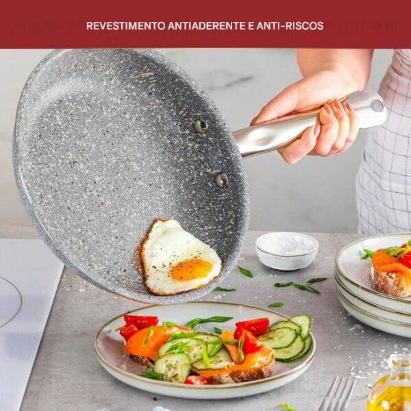 Home Hero Conjunto de panelas e frigideiras antiaderentes – Conjunto de panelas de cozinha compatíveis com indução + conjuntos de utensílios de cozinha – antiaderente, sem PFOA, seguro para forno - Imagem 5