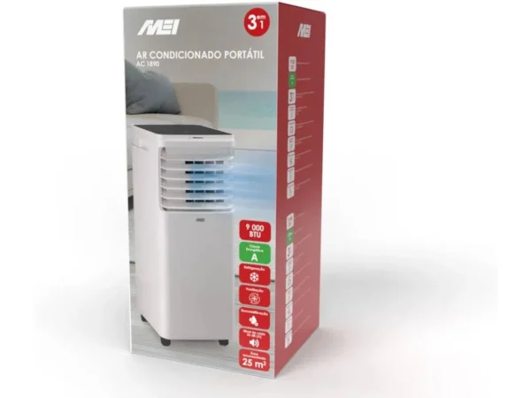 Ar Condicionado Portátil MEI AC 1890 (25 m² - 9000 BTU - Branco) - Imagem 6