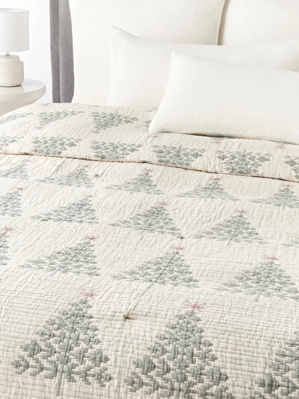 Colcha de jacquard com padrão natalício Cianna