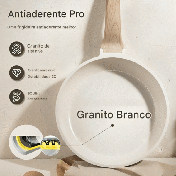 CAROTE Conjunto de 21 panelas e frigideiras, conjuntos de panelas antiaderentes, conjunto de panelas antiaderentes de indução de granito branco com frigideiras e panelas (PFOS, livre de PFOA) - Imagem 3