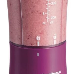 Hamilton Beach Liquidificador portátil para shakes e smoothies com copo e tampa de viagem sem BPA, lâminas de aço inoxidável duráveis para desempenho de mistura potente, framboesa