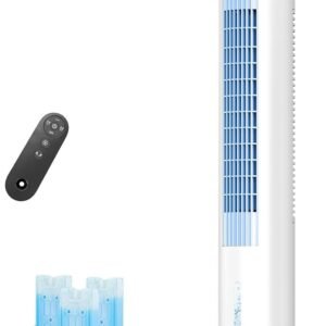Condicionadores de ar portáteis sem janelas, sistema de resfriamento atualizado 2025, refrigerador de ar evaporativo de 88 cm com 3 velocidades, temporizador inteligente para desligamento