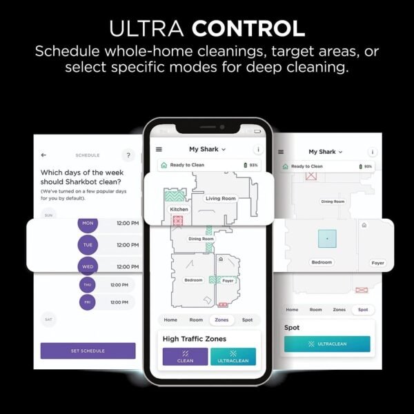 Shark Robô aspirador de pó AI Ultra Voice Control com Matrix Clean, mapeamento doméstico, capacidade para 60 dias, base autovazia GG para casas com animais de estimação, carpete e pisos rígidos - Imagem 10