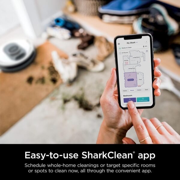 Shark Robô aspirador de pó AI Ultra Voice Control com Matrix Clean, mapeamento doméstico, capacidade para 60 dias, base autovazia GG para casas com animais de estimação, carpete e pisos rígidos - Imagem 8