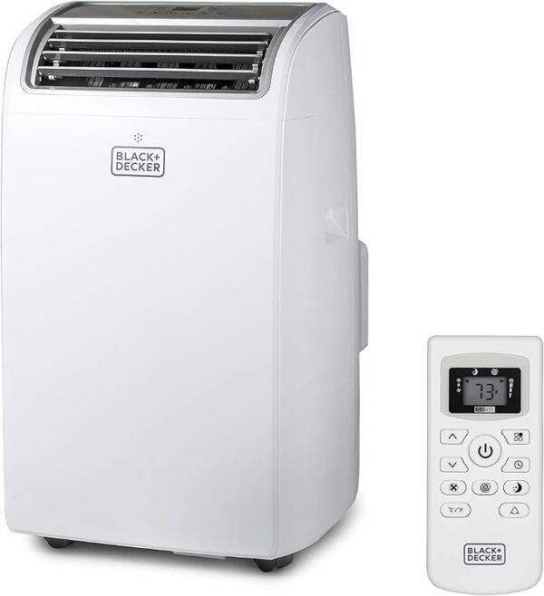BLACK+DECKER Ar condicionado portátil inteligente, 14.000 BTU ASHRAE 128 (10.000 BTU DOE) para salas de até 700 pés quadrados, AC portátil inteligente com kit de controle remoto e janela Follow Me