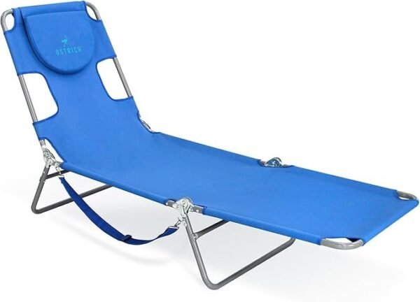 Ostrich Cadeira de praia Chaise Lounge para adultos com orifício para o rosto - Versátil, espreguiçadeira dobrável para piscina externa, banhos de sol e leitura no estômago - Cadeira de luxo dobrável